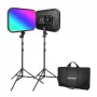 NEEWER RGB168 kit luce video LED RGB, 2 pezzi 60W 2500-8500K