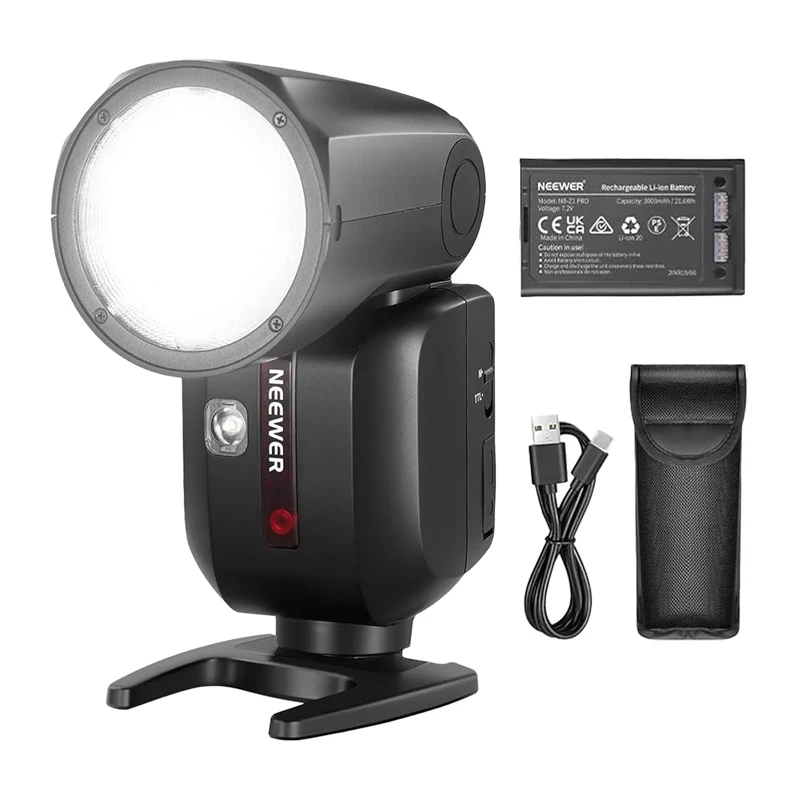 Neewer Z2-C flash speedlite TTL con testa rotonda per Canon
