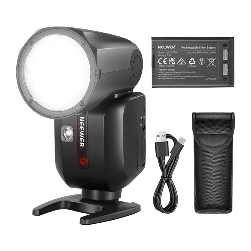Neewer Z2-N flash speedlite TTL con testa rotonda per Nikon