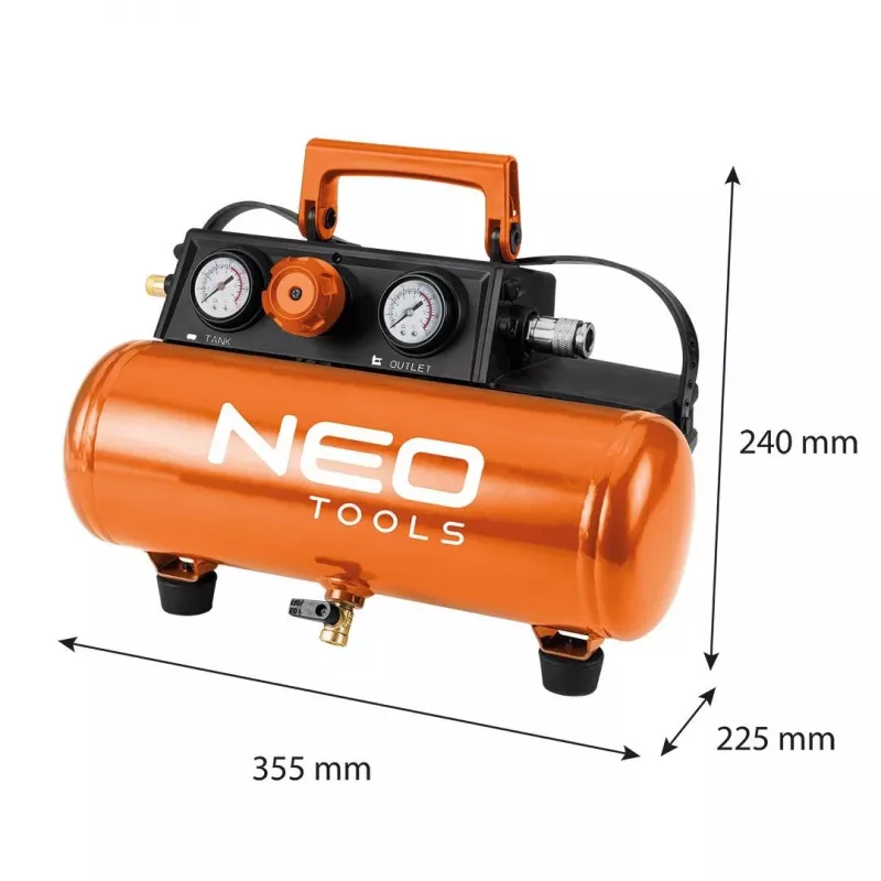 NEO TOOLS 04-620 Compressore ad aria lubrificato a olio 24L 1,5kW 8bar 200L/min