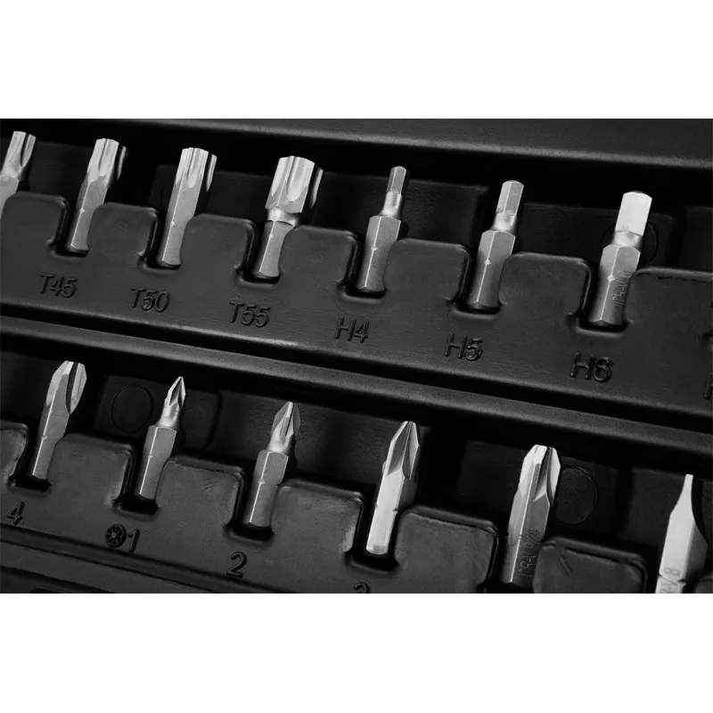 NEO Tools 10-042 set di chiavi a bussola 46 pezzi con inserti e accessori, attacco 1/4 pollice