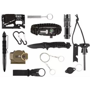 NEO TOOLS kit sopravvivenza 14-in-1 in custodia