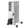NEO TOOLS Radiatore a olio 1500W con 7 alette, 3 livelli di riscaldamento, termostato regolabile, protezione contro il surriscaldamento, protezione antiribaltamento, rotelle integrate, bianco
