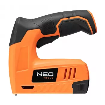 NEO Tools 16-050 cucitrice manuale per lavori di imbottitura, isolamento e decorazione, forza regolabile, punti tipo J 6-14 mm, nero/arancione