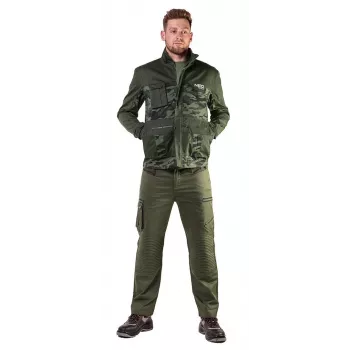 NEO TOOLS 81-211-M Giacca da lavoro softshell, grigio/nero/verde, taglia M, idrorepellente, antivento, traspirante, riflettente