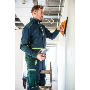 NEO Tools 81-216-XXXL Giacca da lavoro uomo, grigio/verde, 65% poliestere 35% cotone, 245 g/m², 7 tasche, gomiti e spalle rinforzati, elementi riflettenti, EN ISO 13688:2013