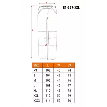 NEO Tools 81-227-XXL pantaloni da lavoro protettivi con 9 tasche e tasche per ginocchiere, grigio/verde, XXL