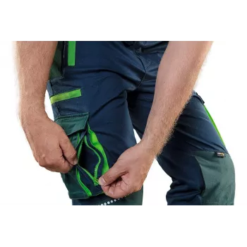 NEO Tools 81-246-XXL pantaloni da lavoro uomo con tasche per ginocchiere, grigio/nero, taglia XXL