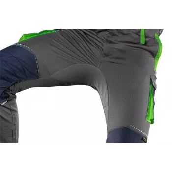 NEO TOOLS 81-247-XXL Pantaloni da lavoro professionali con tasche per ginocchiere, grigio/verde, taglia XXL