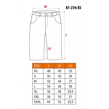 NEO Tools 81-276-XS pantaloncini da lavoro protettivi, grigio/nero, taglia XS, 10 tasche, certificati CE
