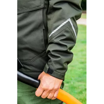 Giacca da lavoro softshell NEO Tools 81-573-XXL nero/grigio con accenti arancioni, idrorepellente, traspirante, cappuccio rimovibile, elementi riflettenti, unisex