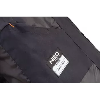 NEO TOOLS 81-574-XXL giacca da lavoro - impermeabile, antivento, traspirante, nero/grigio con dettagli arancioni