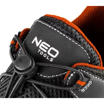 NEO TOOLS 82-079-40 S1P SRC scarpe antinfortunistiche – puntale in acciaio, lamina antiperforazione, crosta di pelle traspirante, nero/grigio, taglia 40 EU