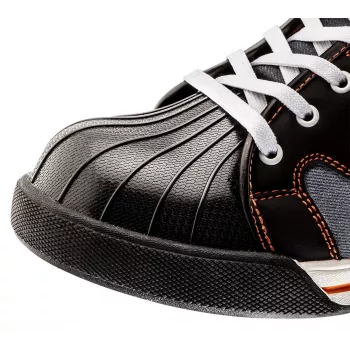 NEO TOOLS 82-111 S1P SRC Scarpe antinfortunistiche con puntale in acciaio e lamina antiperforazione, pelle scamosciata, nero/arancione