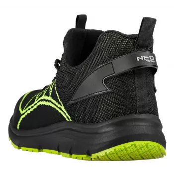 NEO Tools 82-161-46 Scarpe antinfortunistiche S1P SRC con puntale in acciaio, pelle scamosciata, taglia EU 46, nero/grigio/giallo