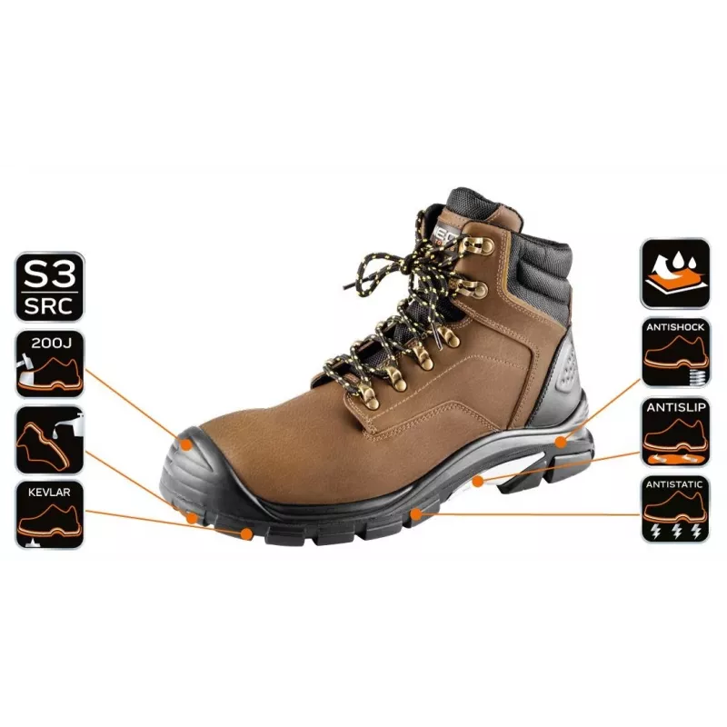 NEO Tools 82-170-41 S1P SRC scarpe antinfortunistiche, taglio basso, con puntale in acciaio, taglia 41