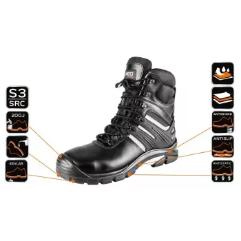 NEO Tools 82-175-40 Scarpe antinfortunistiche S1P SRC con puntale in acciaio Taglia 40 Grigio/Nero