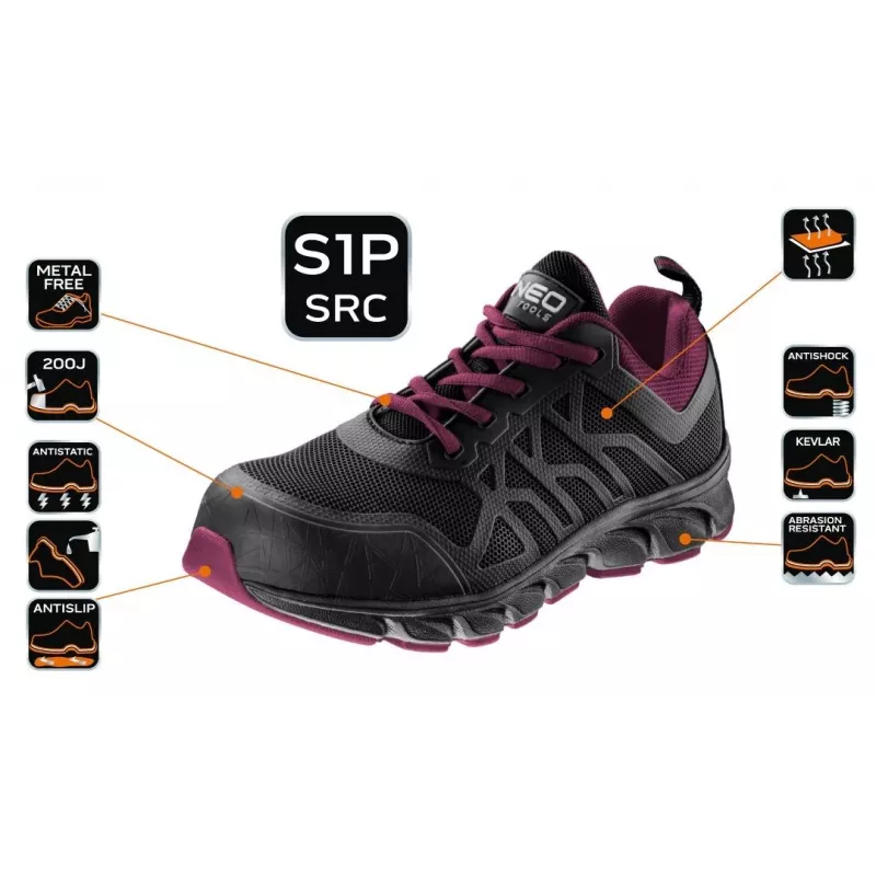 NEO Tools 82-530-40 scarpe antinfortunistiche S3 SRC con puntale in acciaio, taglia 40