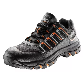NEO TOOLS 82-714 Scarpe antinfortunistiche S1P SRC puntale in acciaio suola intermedia in Kevlar taglia 43 nero/grigio