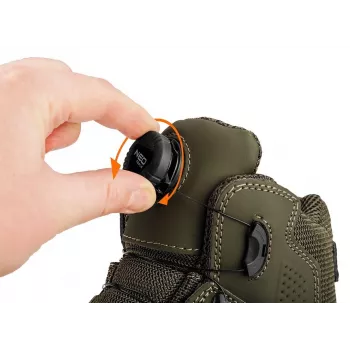 Stivali antinfortunistici NEO TOOLS 82-751-39 S1P SRC con puntale in acciaio e antistrappo, pelle crosta, suola PU dual-density, taglia 39 EU, nero/grigio