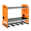 NEO TOOLS 84-199 Mensola organizer portautensili da parete per avvitatore a batteria e accessori, nero con accenti rossi