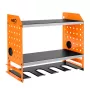 NEO TOOLS 84-199 Mensola organizer portautensili da parete per avvitatore a batteria e accessori, nero con accenti rossi