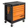 NEO TOOLS 84-214 Armadio da officina, 5 cassetti, portata totale 150 kg, rosso/nero
