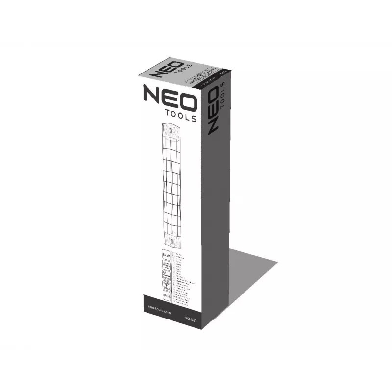 NEO TOOLS 90-031 Stufa a infrarossi 2000 W Nera IP44 montaggio a parete/soffitto
