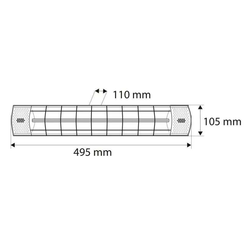 NEO TOOLS 90-031 Stufa a infrarossi 2000 W Nera IP44 montaggio a parete/soffitto