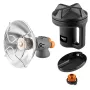 NEO TOOLS 90-134 Riscaldatore a gas portatile con accensione piezoelettrica, 1,7 kW, piastra in ceramica, per cartuccia butano/propano, nero/rosso