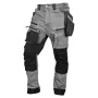 NEO TOOLS Pantaloni da lavoro in denim con rinforzi Cordura e tasche portautensili rimovibili, grigio, taglia XXXL