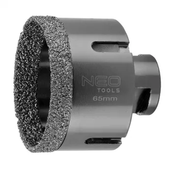 NEO TOOLS Fresa diamantata a corona 65 mm M14 brasata sottovuoto per ceramica, porcellana, granito, marmo, vetro