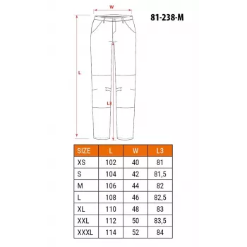 NEO TOOLS HD Slim Pantaloni da lavoro con cintura, taglia M, nero