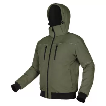 NEO TOOLS Giacca imbottita con cappuccio OUTDOOR, verde, taglia M