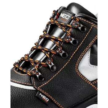 Scarpe antinfortunistiche in pelle NEO TOOLS, puntale in acciaio, S1P SRC, taglia 44, nero