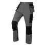 NEO TOOLS Mix&Match pantaloni da lavoro 4-way stretch con tasche portautensili, rinforzati Cordura, grigio/nero, taglia XL