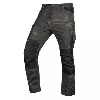NEO TOOLS Mix&Match pantaloni da lavoro in canvas con rinforzi Cordura, verde camouflage, taglia XL