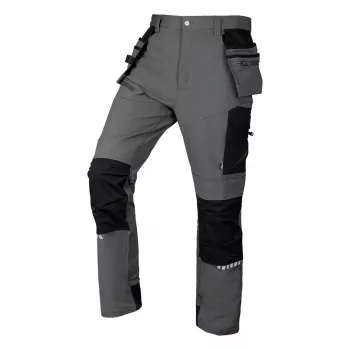 NEO TOOLS Mix&Match pantaloni da lavoro 4-way stretch, rinforzati Cordura, grigio/nero, XS