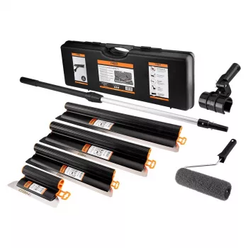 NEO TOOLS Set per intonacatura con frattazzi, asta telescopica e rullo, in valigetta