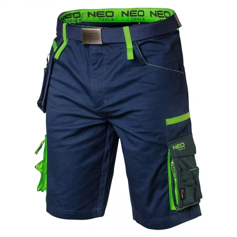 NEO TOOLS Shorts uomo in misto cotone con stretch, XXXL, nero