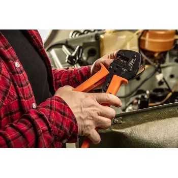 NEO TOOLS TOP-01-555 Pinza Crimpatrice a Cricchetto per Capicorda Isolati 0,5-6 mm² (20-10 AWG) con Ganasce Autoregolanti e Sblocco Rapido