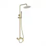 Nestos set doccia monocomando oro spazzolato con soffione pioggia e doccetta