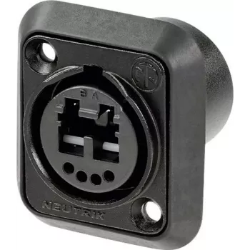 Neutrik NO2-4FDW-1-A opticalCON DUO connettore da incasso, LC-Duplex posteriore, nero montaggio pannello forma D