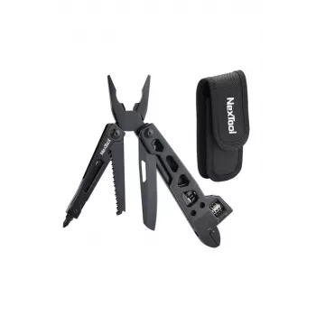 NEXTOOL multiuso Vanguard chiave inglese NE20131 multiuso EDC 15-in-1 in acciaio inox con chiave inglese regolabile, pinza, lama, sega, cacciavite, rompi-vetro, custodia in nylon