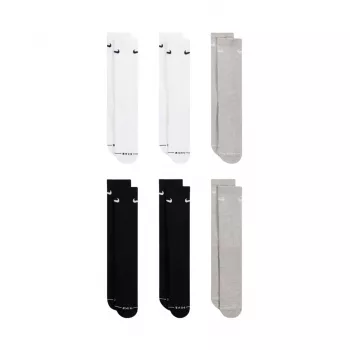 Calzini crew Nike Everyday Elevated confezione da 6 paia, bianco/nero/grigio, EU 43-46