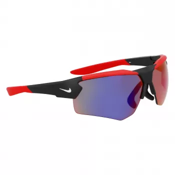 NIKE Occhiali da sole sportivi rettangolari uomo NKEV24037-12 - montatura nera, lenti grigie, larghezza lente 71 mm