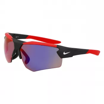NIKE Occhiali da sole sportivi rettangolari uomo NKEV24037-12 - montatura nera, lenti grigie, larghezza lente 71 mm