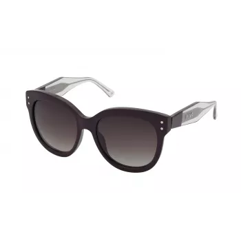 NINA RICCI Occhiali da sole donna SNR3245501CK - Montatura in acetato nera, lenti in policarbonato grigie, 55/18/140 mm