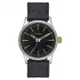 NIXON A377-2222-00 Orologio uomo 38mm acciaio inox con quadrante nero e cinturino in pelle sella