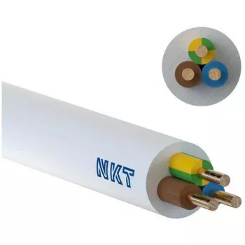 NKT YDYp 3x1,5 mm² 450/750V Cavo elettrico in PVC 100m Rotolo Bianco